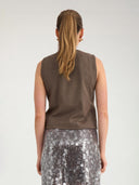 Bruin asymmetrisch gilet nulippa