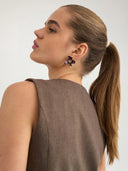 Bruin asymmetrisch gilet nulippa