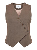 Bruin asymmetrisch gilet nulippa