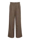 Bruine pantalon met bandplooien nulippa