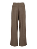 Bruine pantalon met bandplooien nulippa