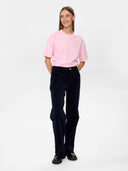 Donkerblauwe velvet broek nujoanna