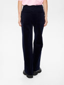 Donkerblauwe velvet broek nujoanna