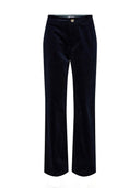 Donkerblauwe velvet broek nujoanna