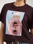 Donkerbruin t-shirt met opdruk numanta