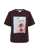 Donkerbruin t-shirt met opdruk numanta