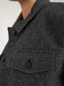 Donkergrijs gilet met kraag nuroki