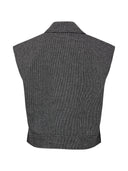 Donkergrijs gilet met kraag nuroki