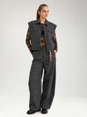 Donkergrijze barrel fit pantalon nuroki