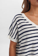 Ecru gestreepte pullover nukiki