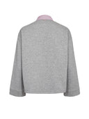 Grijze sweater met blousekraag nuzuri