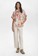 Blouse met bloemen dessin nuvinnie ss bow