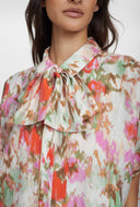 Blouse met bloemen dessin nuvinnie ss bow
