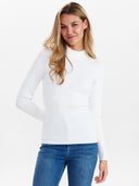 Witte longsleeve met rib nubia