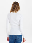 Witte longsleeve met rib nubia