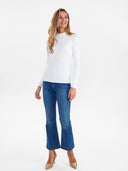 Witte longsleeve met rib nubia