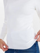 Witte longsleeve met rib nubia
