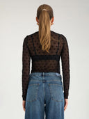 Transparante top met strikjes nubowana