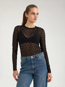 Transparante top met strikjes nubowana