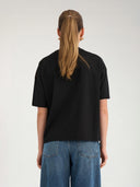 Zwart t-shirt met parelstrikjes nubetunia
