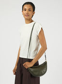 Donkergroene tas leo midi twisted handle
