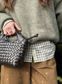 Zwarte gevlochten tas mara mini