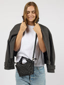 Zwarte gevlochten tas mara mini