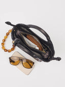 Zwarte gevlochten tas mara mini