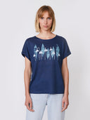 T-shirt met lelietje van dalen scandinavian blue