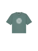 Groen t-shirt met bloem summerflower green bay