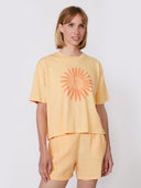 Geel t-shirt met bloem summerflower nispero
