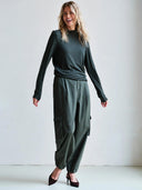 Donkergroene cargo broek