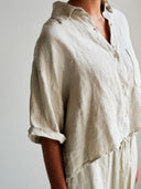 Beige linnen blouse
