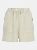 Beige linnen short