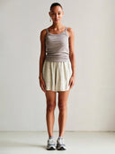 Beige linnen short