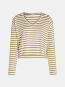 Gestreepte longsleeve met v-hals