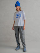 Broek trousers stripe grey melange