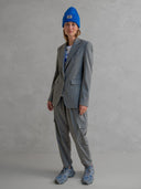 Broek trousers stripe grey melange