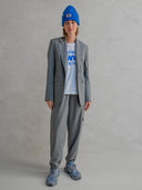 Broek trousers stripe grey melange