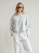 Grijze sweater met rits