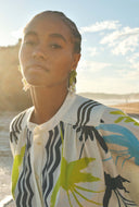 Ecru blouse met print