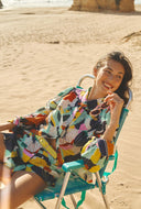 Gekleurde blouse paradise linen