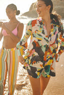 Gekleurde blouse paradise linen