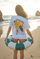 Wit t-shirt met print the adventurist
