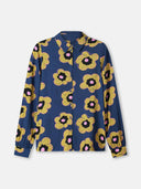 Donker blauwe blouse met bloemenprint mila