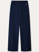 Donker blauwe pantalon met structuur bubble