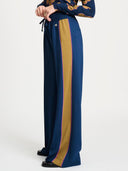 Donker blauwe pantalon colourblock