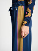 Donker blauwe pantalon colourblock