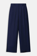 Donker blauwe wide-leg pantalon