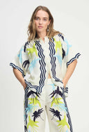 Ecru blouse met print